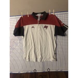 Adidas Tampa Bay Buccaneers polo shirt men's small cotton football short sleeve